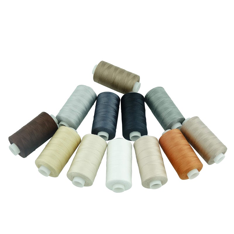 Simthread 12 Multi Colors All Purposes Cotton Quilting Thread 50s/3 Thread for Piecing Sewing etc - 550 Yards Each (Neutral Colors) - Image 3